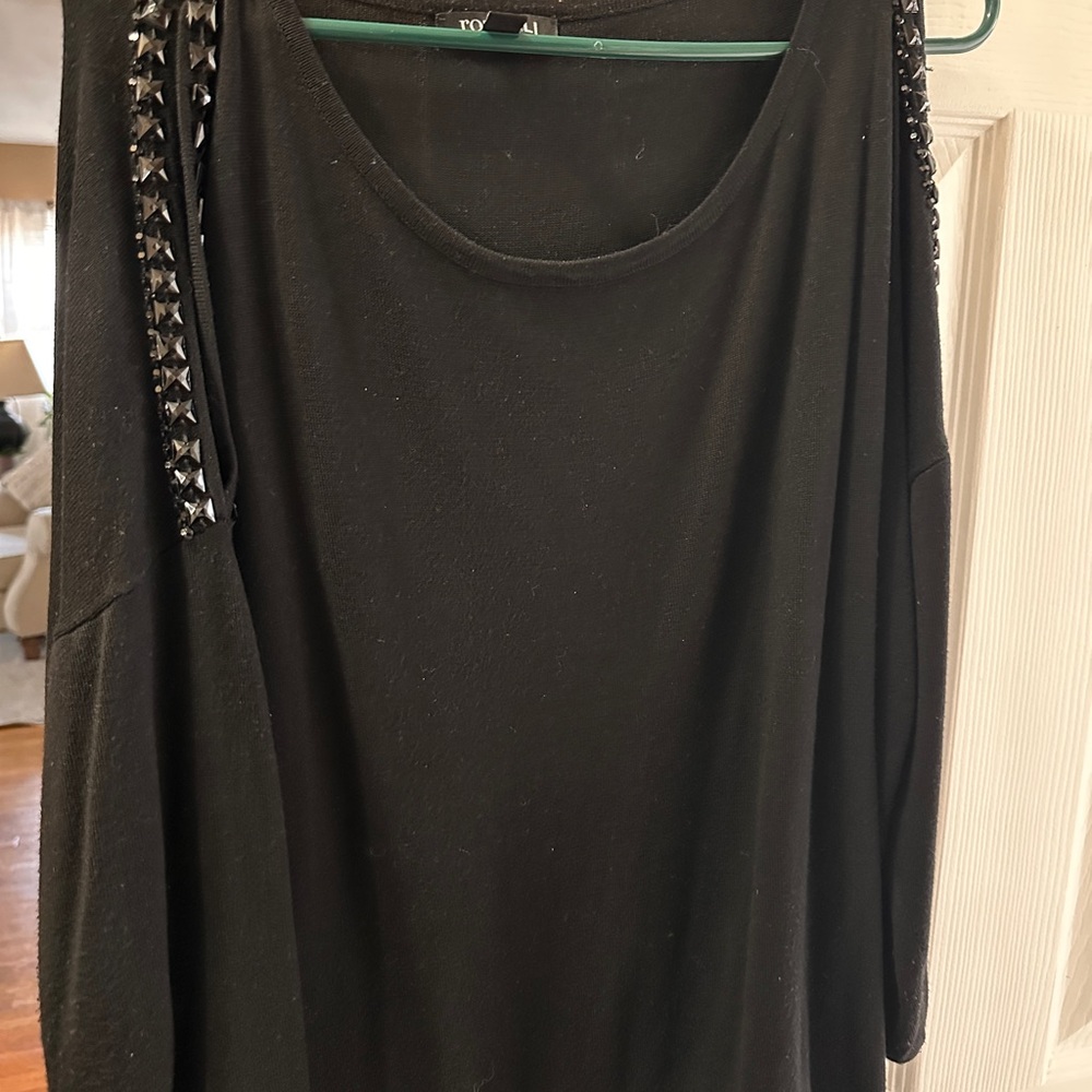 Roz & Ali Black Studded Blouse